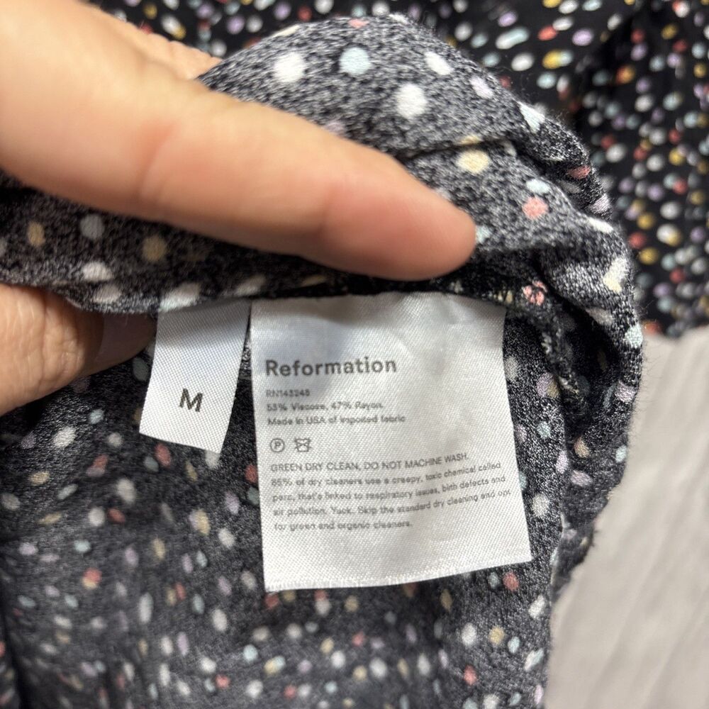 Womens Size M Reformation Polka Dot Mini Dress - Picture 4 of 6